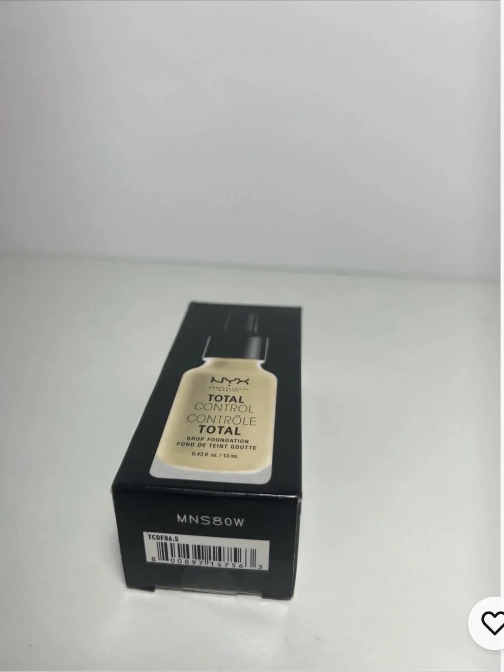 NYX Total Control Drop Liquid Foundation  TCDF06.5 Nude  0.43 fl oz New (B2-1)